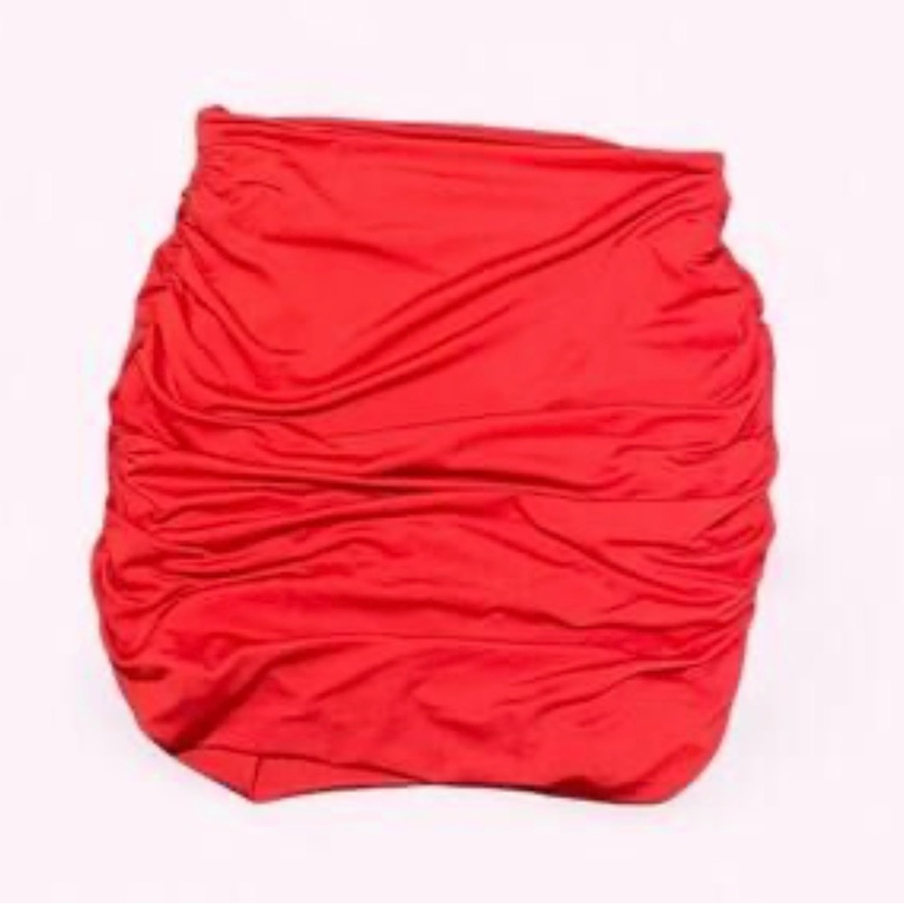 Vibrant Red Ruched Skirt SHEIN sz 1xl